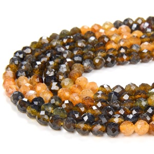 4MM Natural Multi Color Green Yellow Tourmaline Gemstone Grade AAA Micro Faceted Round Loose Beads 15 inch Full Strand (80009364-P27)