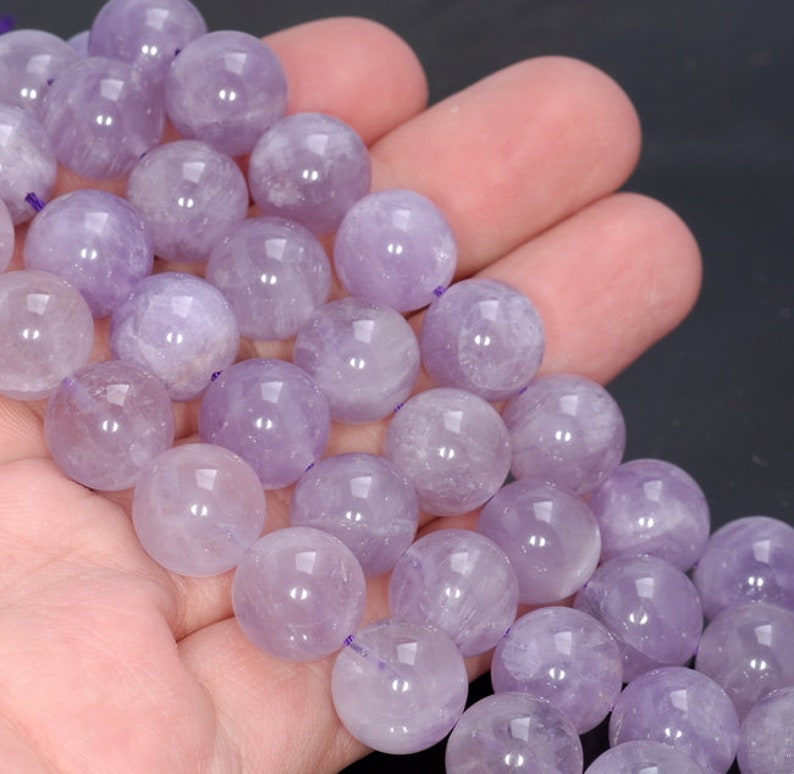 80004024-B106 12-13MM Lavender Amethyst Gemstone Grade A Round Loose Beads 7.5 inch Half Strand