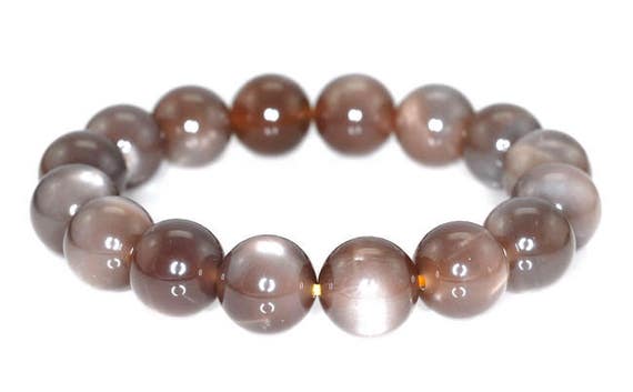 12MM ORANGE MOONSTONE GEMSTONE AB GREY ORANGE ROUND 12MM LOOSE BEADS 16/"