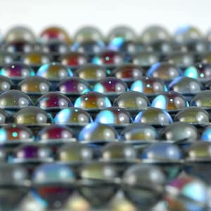 8mm Mystic Aura Quartz Titanium BI Grey Rainbow Round Loose Beads 7 inch Half Strand (90184038-362)