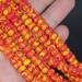 8x5mm Red Yellow Matrix Turquoise Gemstone Rondelle Loose Beads 7.5 ...