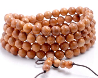 108PCS 8mm Rosewood Pearwood Beads Prayer Buddha Mala Meditation Beads Round Loose Beads BULK LOT (90182708-398)