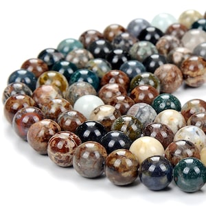 8MM Natural Ocean Jasper Gemstone Grade AAA Round Loose Beads (D376)