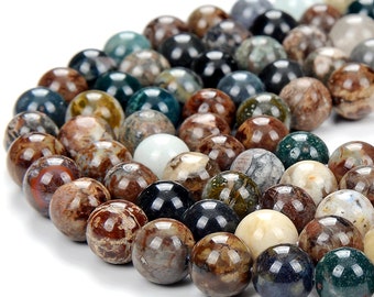 8MM Natural Ocean Jasper Gemstone Grade AAA Round Loose Beads (D376)