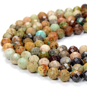 Pietra preziosa turchese naturale grado A Micro sfaccettata rotonda 4MM 5MM perline sciolte 15 pollici Full Strand (P67)