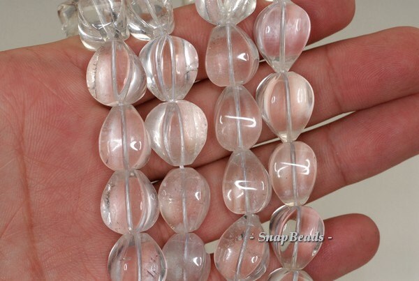 15x12mm Rock Crystal Gemstone Twist Pear Loose Beads 7 Inch