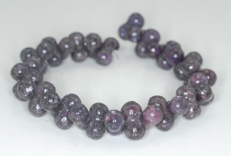 90187973-672 13X7mm Dark Purple Lepidolite Gemstone Grade A Bone Loose Beads 8 inch Half Strand