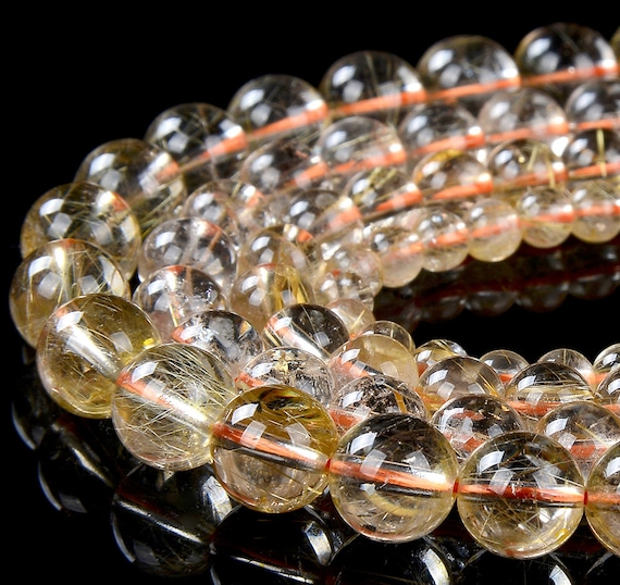 Natural AAA Faceted Orange Yellow Topaz Gemstone Loose Beads – 4mm, 6mm – Center-Drilled, 15" Strand