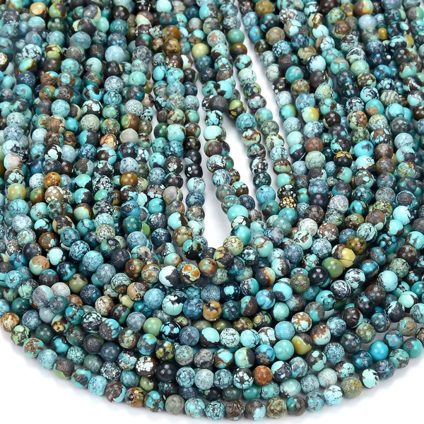 Natural Turquoise Gemstone Round 3MM 4MM 5MM Loose Beads (P84)