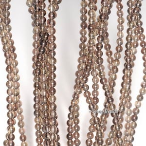 3MM Champagne Smoky Quartz Gemstone Round 3MM Loose Beads 16 inch Full Strand (90113949-107 - 3mm B)