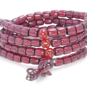 6X6MM Red Sandalwood Gemstone Barrel Drum Loose Beads 25 inch  (80003701-W6)