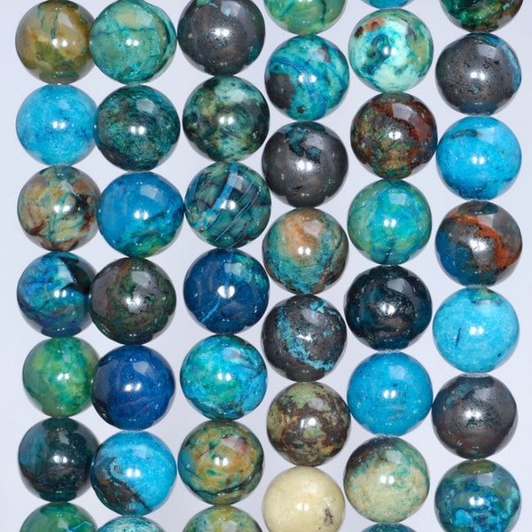 6mm Multicolor Chrysocolla Quantum Quattro Gemstone Grade A Round Loose Beads 15 inch Full Strand (80004699-726)