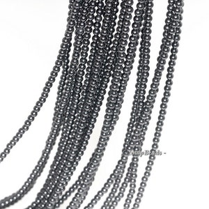 2MM Blackjack Black Spinel Gemstone Round 2MM Loose Beads 16 inch Full Strand (90113424-107 - 2mm C)