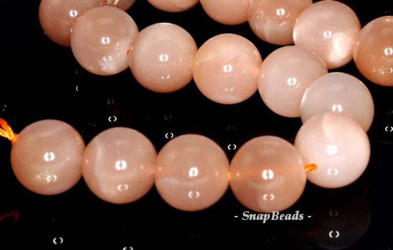 7MM ORANGE MOONSTONE GEMSTONE GRADE AA ROUND 7MM LOOSE BEADS 7/"