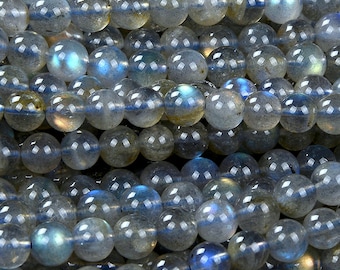 Pierres précieuses naturelles de labradorite de qualité AAA rondes 4 MM 5 MM 6 MM 7 MM 8 MM 9 MM 10 MM 11 MM 12 MM 13 MM 14 MM Perles en vrac (D231 D232)