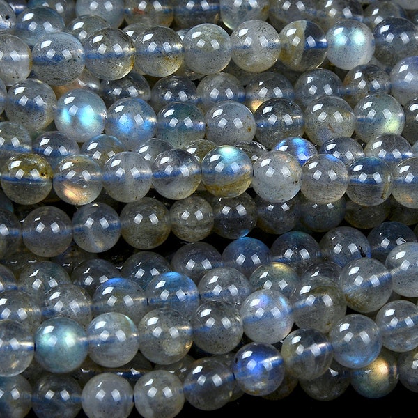 Natural Labradorite Gemstone Grade AAA Round 4MM 5MM 6MM 7MM 8MM 9MM 10MM 11MM 12MM 13MM 14MM Loose Beads (D231 D232)