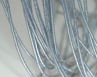 2x1mm Plata Hematita Gemstone Plata Rondelle 2x1mm Perlas Sueltas 15.5 pulgadas Full Strand (90188639-335)