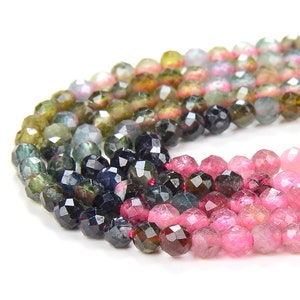 2MM Natural Multi Color Tourmaline Gemstone Grade AAA Micro Faceted Round Loose Beads 15 inch Full Strand (80009345-P26)