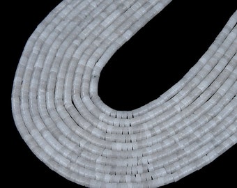 20 Perles Rondelles En Jade Paix Vert Blanc - 4x2 Mm - Pour Création Bijoux - Neuf
