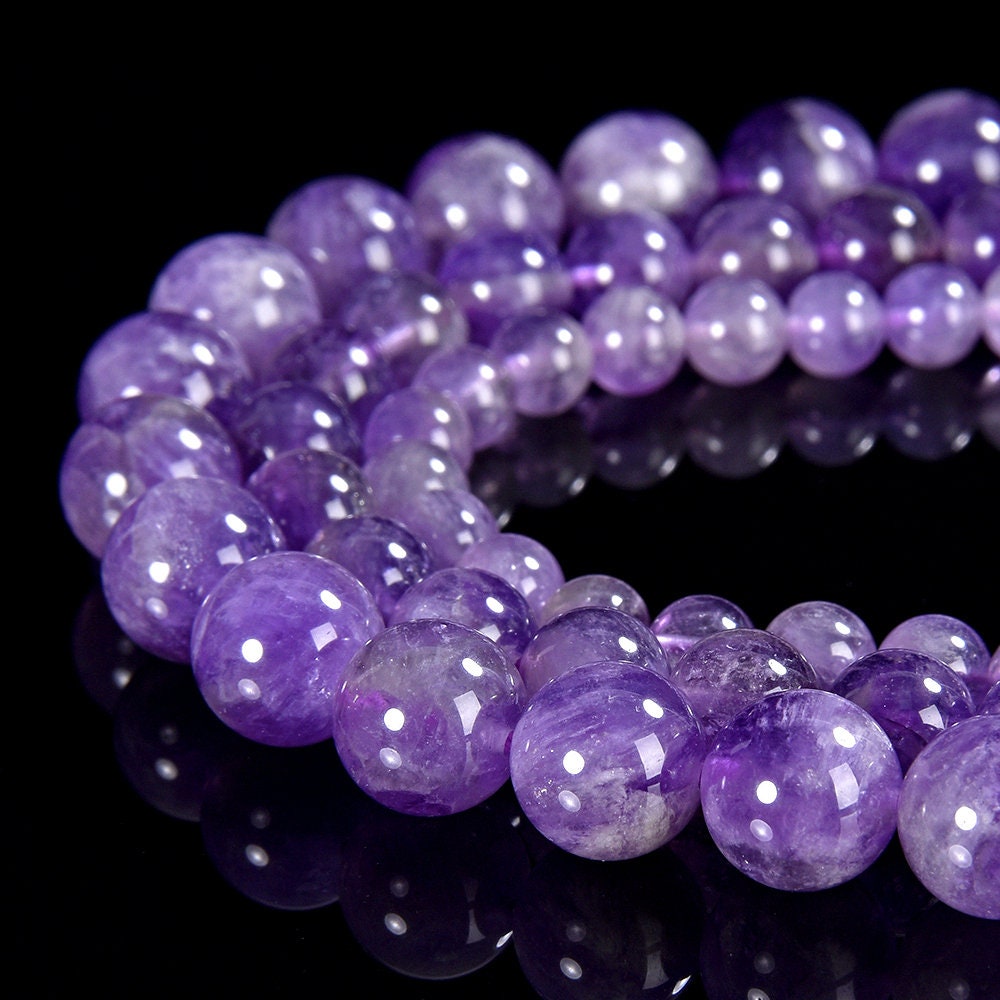 Natural Lavender Amethyst Gemstone Grade AAA Round 6MM 7MM 8MM 10MM Loose Beads (D552)