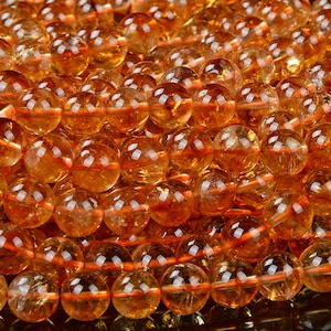 Natural Citrine Gemstone Grade AAA Round 4MM 5MM 6MM 7MM 8MM 9MM 10MM 11MM 12MM 13MM Loose Beads (D93)