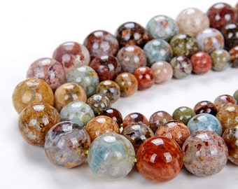 Flower Ocean Jasper Gemstone Grade AAA Round 6MM 8MM 10MM Loose Beads (D1)