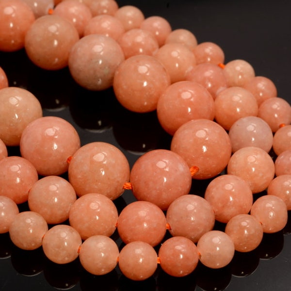 Genuine Orange Calcite Gemstone Peach Grade AAA Round 6mm 8mm 10mm 12mm Loose Beads (A259)