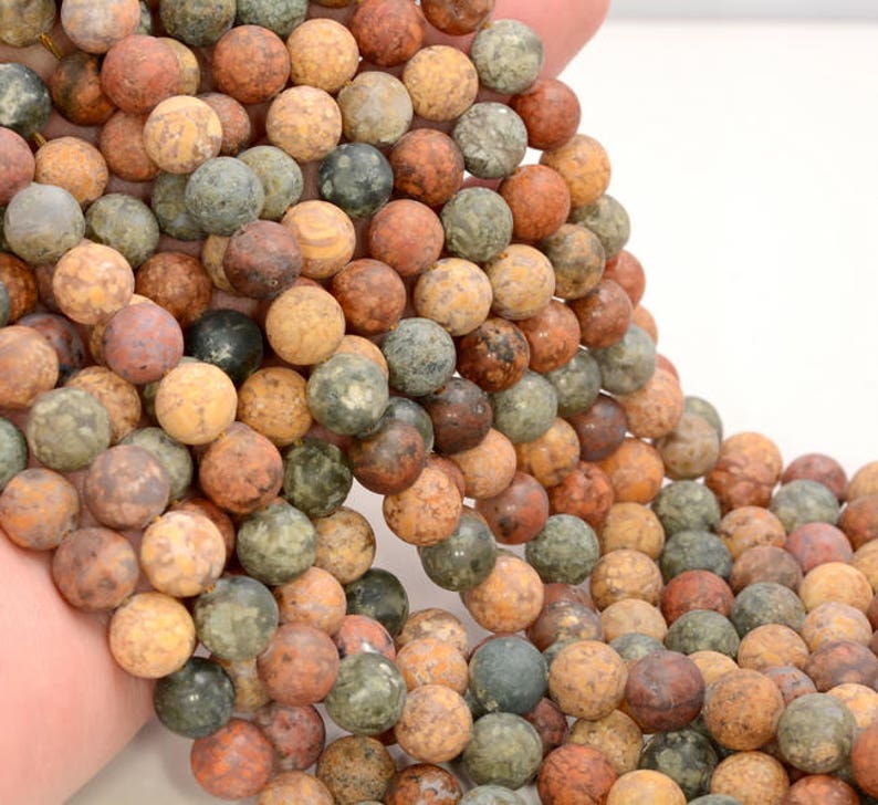 6mm Matte Ocean Agate Gemstone Inclusion Rainbow Grade AAA Round Loose Beads 15 inch Full Strand 80005363-462