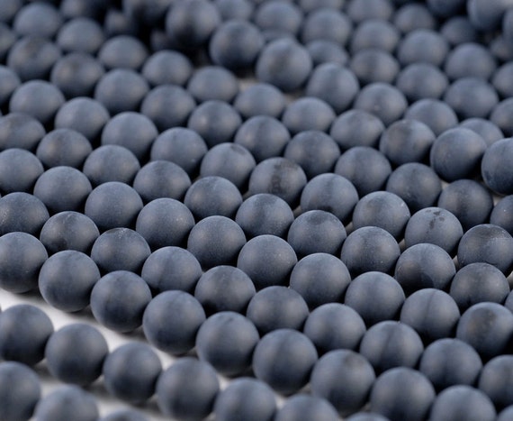 6mm Frosted Matte Noir Black Onyx Gemstone Black Round Loose Beads 15.5 inch Full Strand (90182755-115)