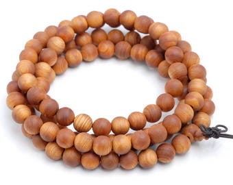 8mm 108PCS Aromatic Oily Sandalwood Grade AAA Prayer Buddha Mala Meditation Beads Round Loose Beads BULK LOT (80003074-398)