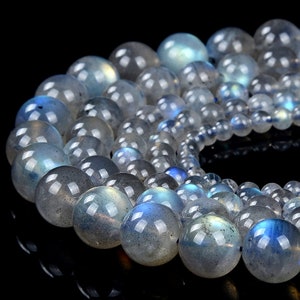 Natural Labradorite Gemstone Grade AA Round 4MM 5MM 6MM 7MM 8MM 9MM 10MM 11MM 12MM 13MM Loose Beads (D462 D463)