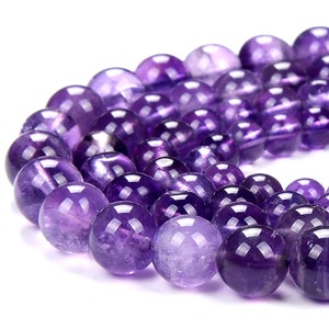 Natural Amethyst Gemstone Grade AA Round 6MM 7MM 8MM 9MM 10MM Loose Beads (D442)