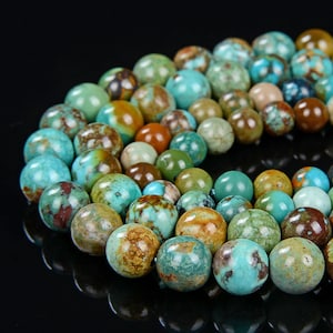 Genuine 100% Natural Turquoise Gemstone Round 4MM 5MM 6MM 8MM 10MM 12MM Loose Beads (D23)