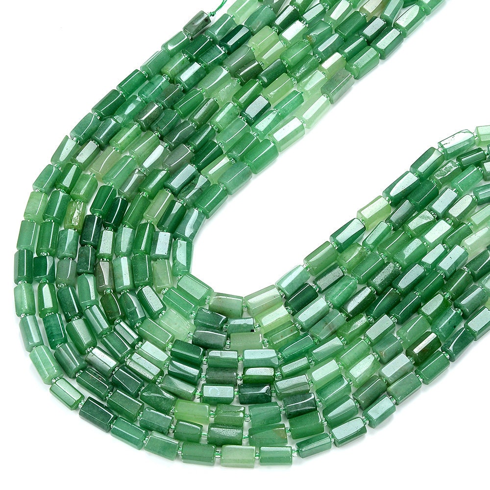 天然グリーンアベンチュリン宝石 12 x 8 MM ファセットシリンダー
