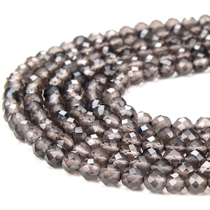 Natural Ice Obsidian Gemstone Grade AAA Micro Faceted Round 4MM  Loose Beads 15 inch Full Strand (80018260-P100)