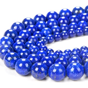 Natural Lapis Lazuli Gemstone Grade AAA Round 3MM 4MM 5MM 6MM 7MM 8MM 9MM 10MM 11MM 12MM 13MM Loose Beads (D330)