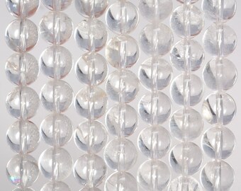 12mm claro cuarzo roca cristal piedra preciosa grado B ronda suelta perlas 15.5 pulgadas Full Strand (90187667-694)