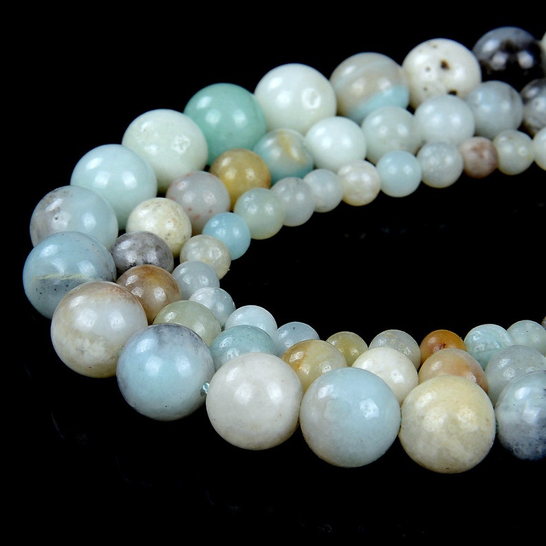 4MM Amazonite Gemstone Blue Brown Round Loose Beads 15.5 inch Full Strand 90182422-395