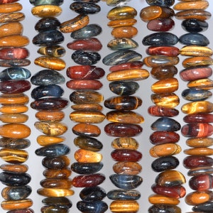 10-12MM Mix Tiger Eye Gemstone Rondelle Slice Loose Beads 16 inch Full Strand (80001809-A22)