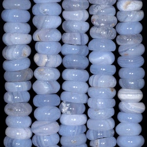 11X5-11X4MM Chalcedony Blue Lace Agate Gemstone Grade AA Rondelle Loose Beads 16 inch Full Strand (80002736-A167)