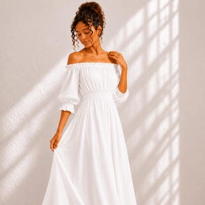 off the shoulder gauze dress The Gauze Off-the-Shoulder Dress
