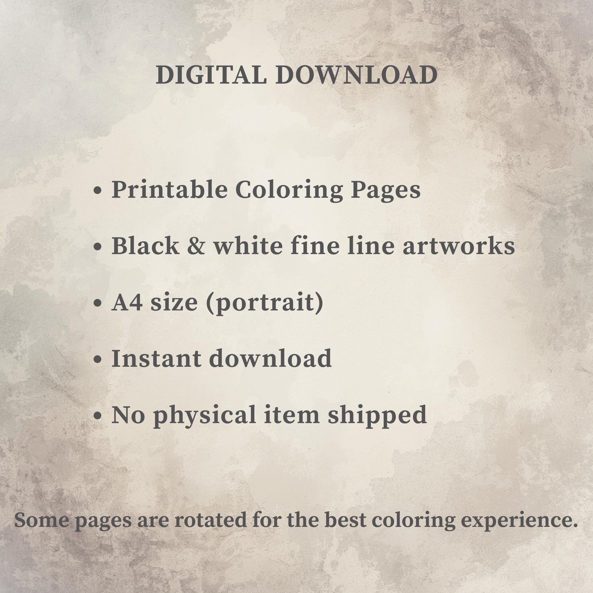 Printable Coloring Pages Set — 60+ Fine Line Black & White Art Designs ...