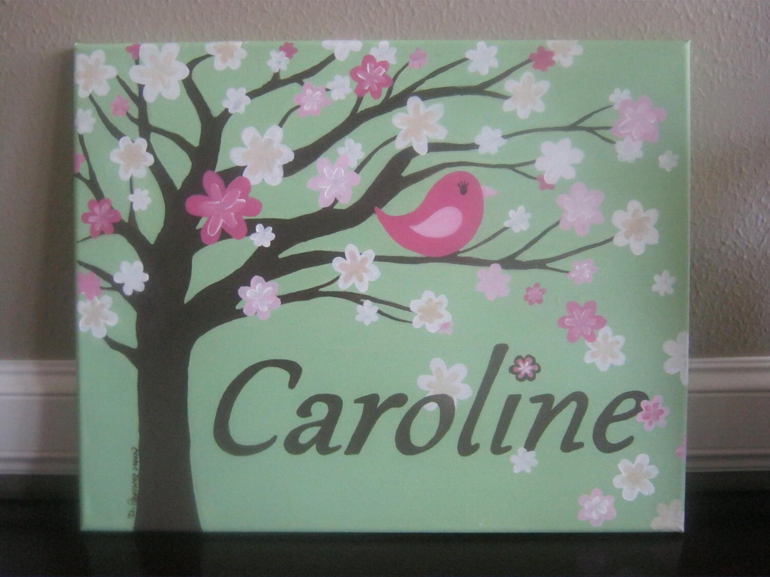 Nursery painting personalized canvas for girl's room 16 x Etsy