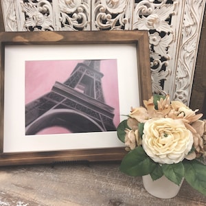 Eiffel Tower Girls Nursery Original Art PRINT // 8x10 PRINT pink and brown // Paris Nursery Theme Artwork