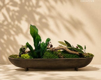 安定化・保存された苔の壁アート、手作りの自然フレーム