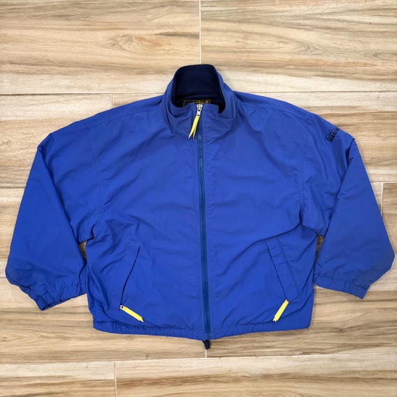 Eddie Bauer, Vintage 90s Eddie Bauer Fleece Lined Jacket Womens Blue Windbreaker Made in USA