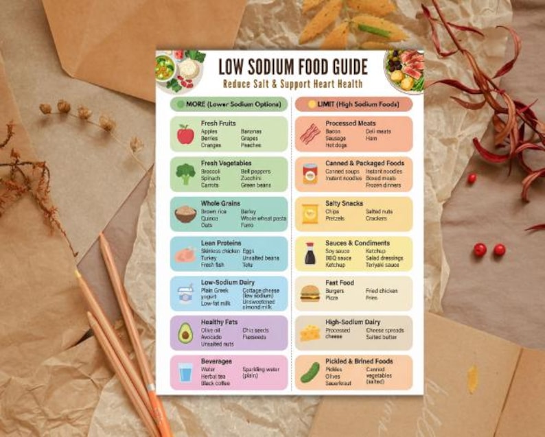 Low Sodium Diet Food Chart | Printable Diet Chart & Foods List | Low ...