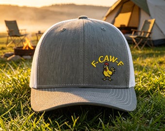 Grappige haan truckerhoed, F-CAW-F geborduurd snapback haanpatroon ademend casual outdoorpet cadeau
