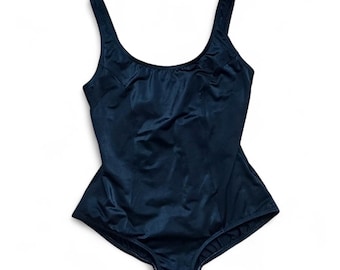 VTG 70s Harbour Casuals Black One Piece Swimsuit ILGWU Plus Size 18 Retro