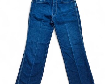 Vintage 70s 80s Bortina  Jeans High Rise Flare Leg Western Horse Logo